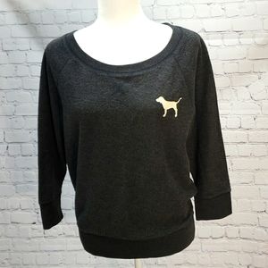 Pink VS Gray Love Pink Sweatshirt Medium